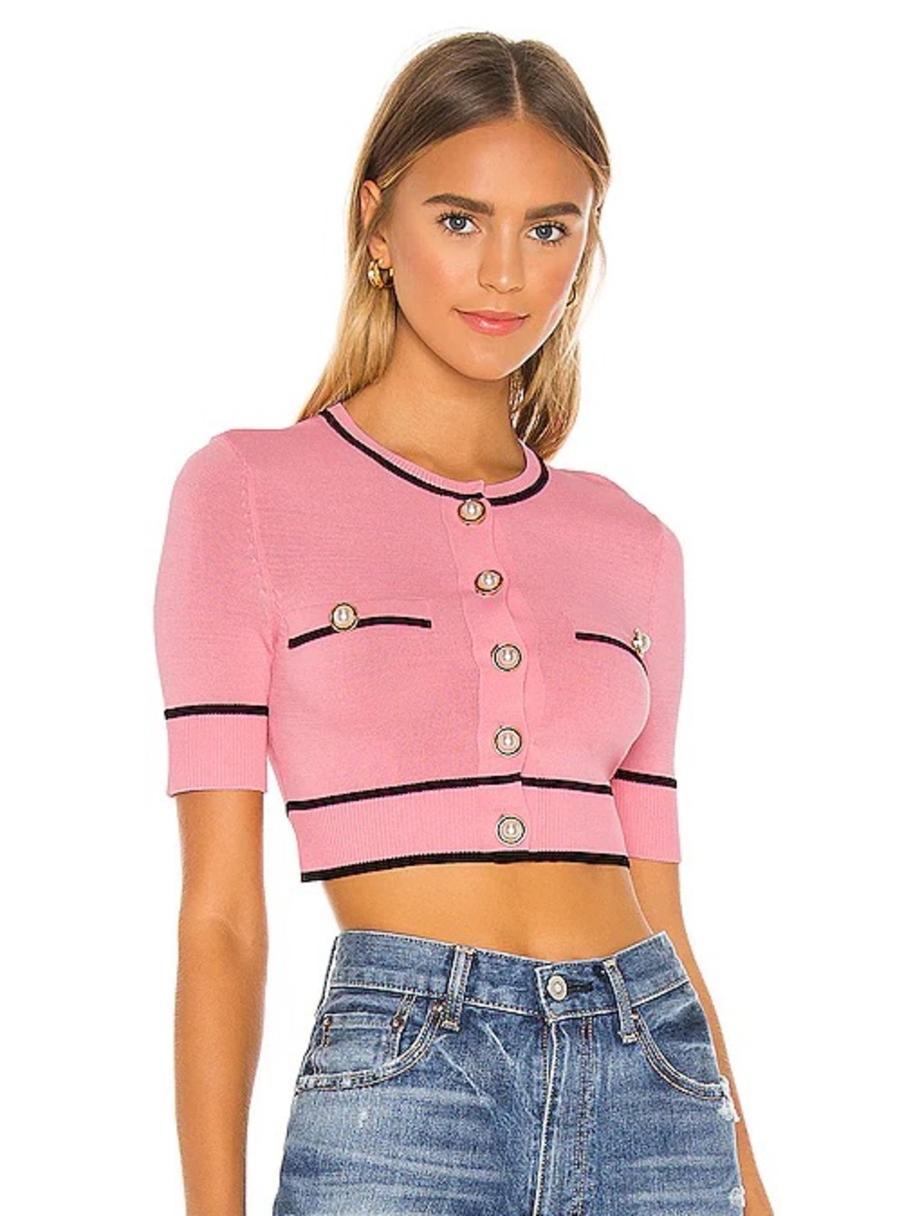 NEW Lovers & Friends PEARL SHORT SLEEVE CARDIGAN